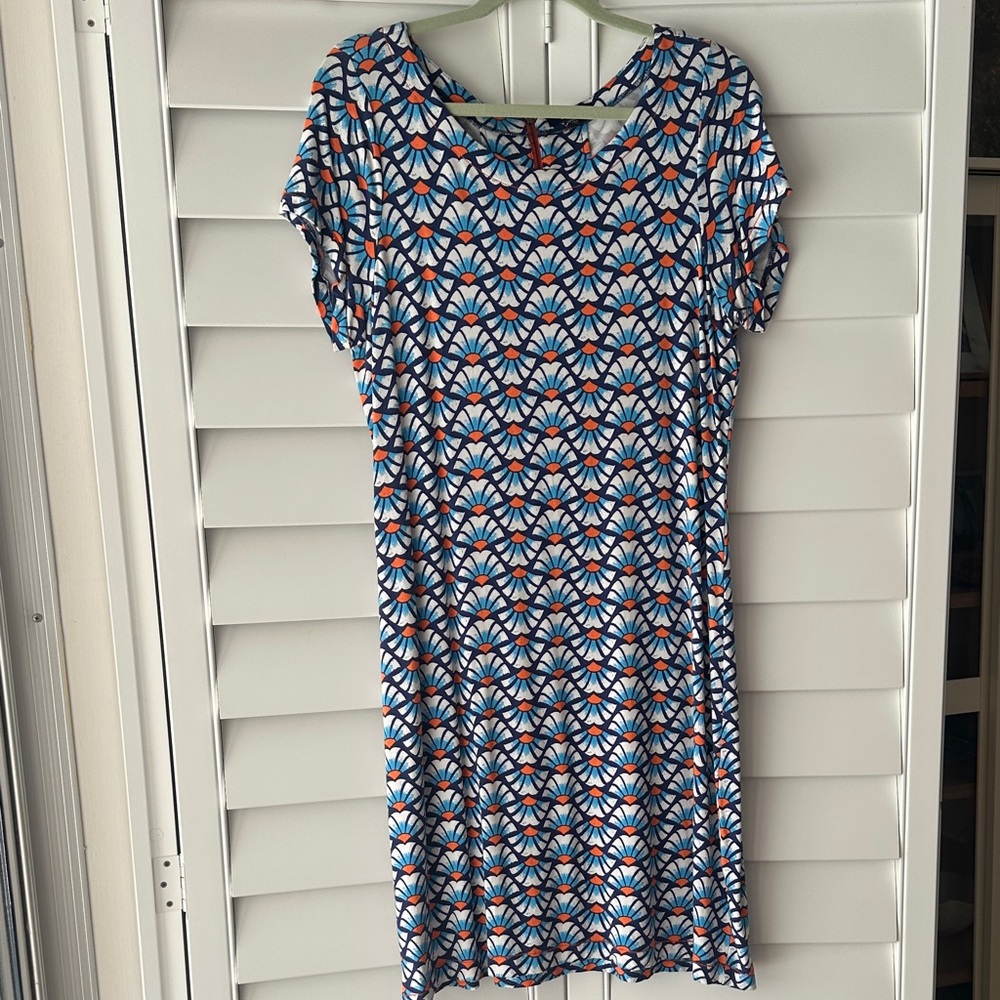 Hatley blue and orange print dress